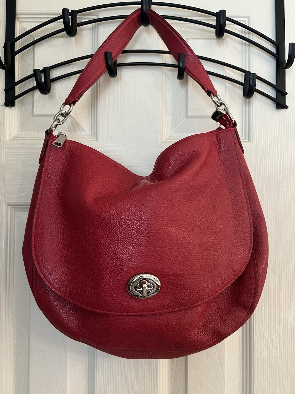 coach turnlock bag Hobo Red